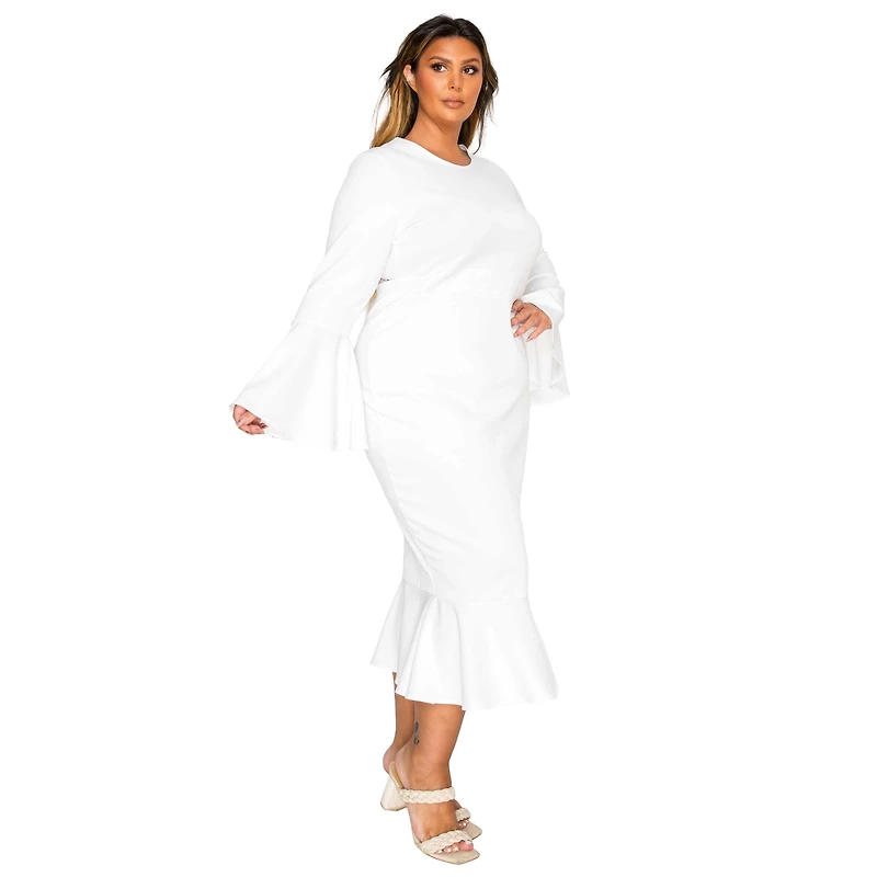 L I V D Women's Plus Size Sabrina Mermaid Hem Dress