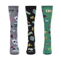 MeMoi You Bet You 3 Pack Gift Set Crew Socks