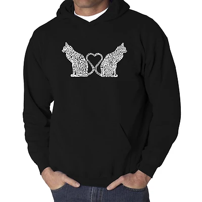 LA Pop Art Cat Tail Hearts - Men's Word Hooded Sweatshirt