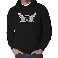 LA Pop Art Cat Tail Hearts - Men's Word Hooded Sweatshirt