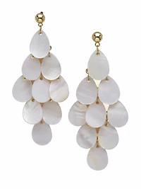 AGP PARIS Womens Mother-of-Pearl Cascade Chandelier Earrings