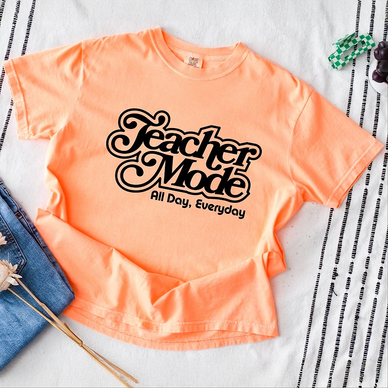 Simply Sage Market - Teacher Mode Everyday Women's Garment Dyed Graphic T-Shirt