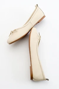 Forever & Always Womens Florence Leather Ballerina Flats
