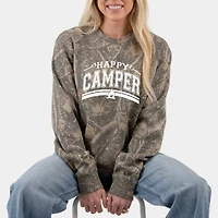 Simply Sage Market - Happy Camper Fire Women's Camo Sweatshirt