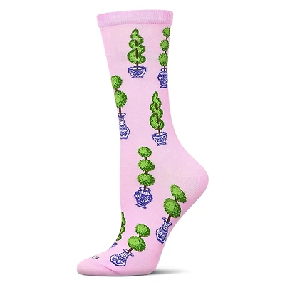 MeMoi Women's Ginger Jars Rayon From Bamboo Crew Socks