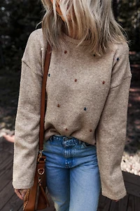 Threaded Pear Women's Abigail Detail Drop Shoulder Sweater