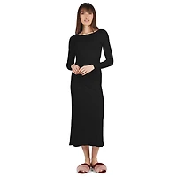 MeMoi Women's Luxe Ribbed Bamboo Blend Full-Length Nightgown