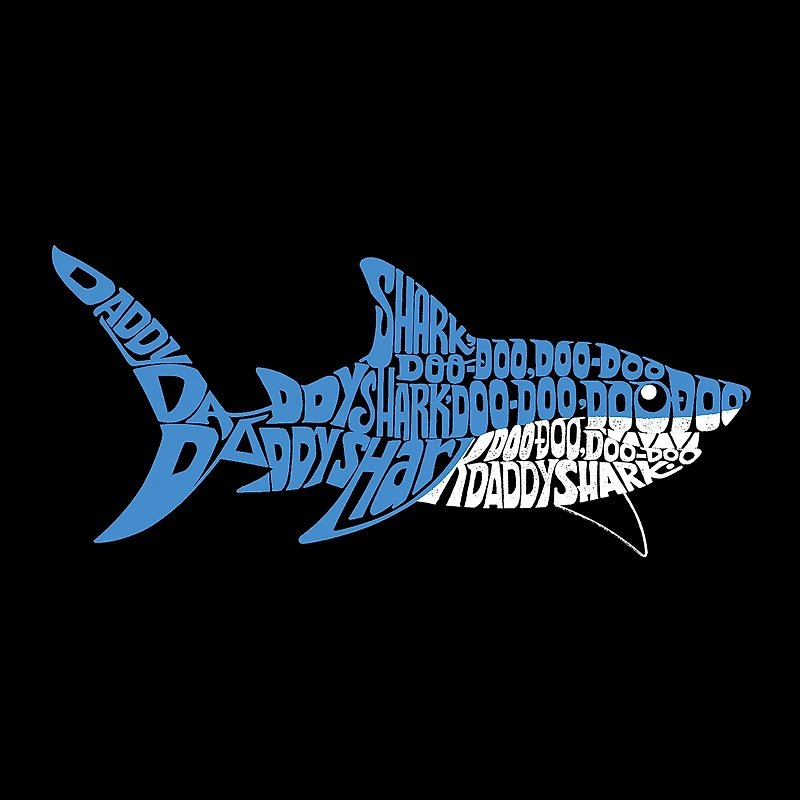 LA Pop Art Daddy Shark - Mens Word Crew Sweatshirt