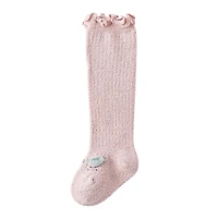 MyKids-USA Baby Cartoon Design Coral Fleece Wooden Ear Thickened Long Tube Socks