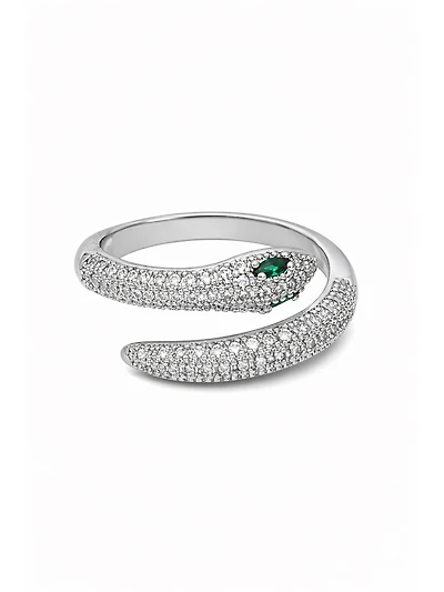 AGP Paris Women's Pave Serpent Wrap Ring