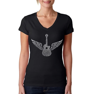 LA Pop Art Womens Word V-Neck T-Shirt - Amazing Grace