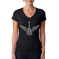 LA Pop Art Womens Word V-Neck T-Shirt - Amazing Grace