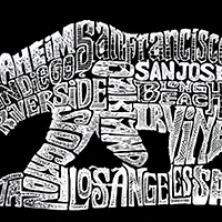 LA Pop Art Men's Cotton-Blend Word T-Shirt - California Bear