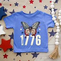 The Juniper Shop - 1776 Butterfly Patriotic Toddler Short Sleeve Graphic T-Shirt