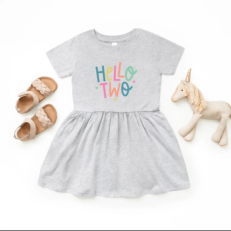 The Juniper Shop - Hello Two Stars Toddler Girl's Graphic Dress