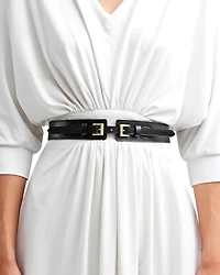 Belle & Bloom Womens London Fog Leather Waist Belt