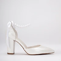 Forever & Always Womens Agnes Pearl Wedding Heels