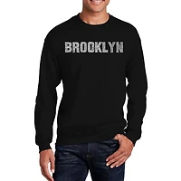 LA Pop Art Brooklyn Neighborhoods - Mens Word Crew Sweatshirt