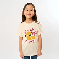 The Juniper Shop - When Life Gives You Lemons Cursive Youth Short Sleeve Graphic T-Shirt