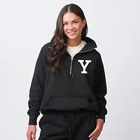 Yale 1701 New Haven Distressed Front and Back - Womens Quarter Zip Fleece Graphic Sweatshirt