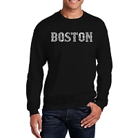 LA Pop Art Boston Neighborhoods - Mens Word Crew Sweatshirt