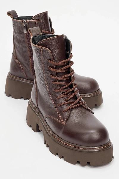 Forever & Always Womens Tina Leather Ankle Boots