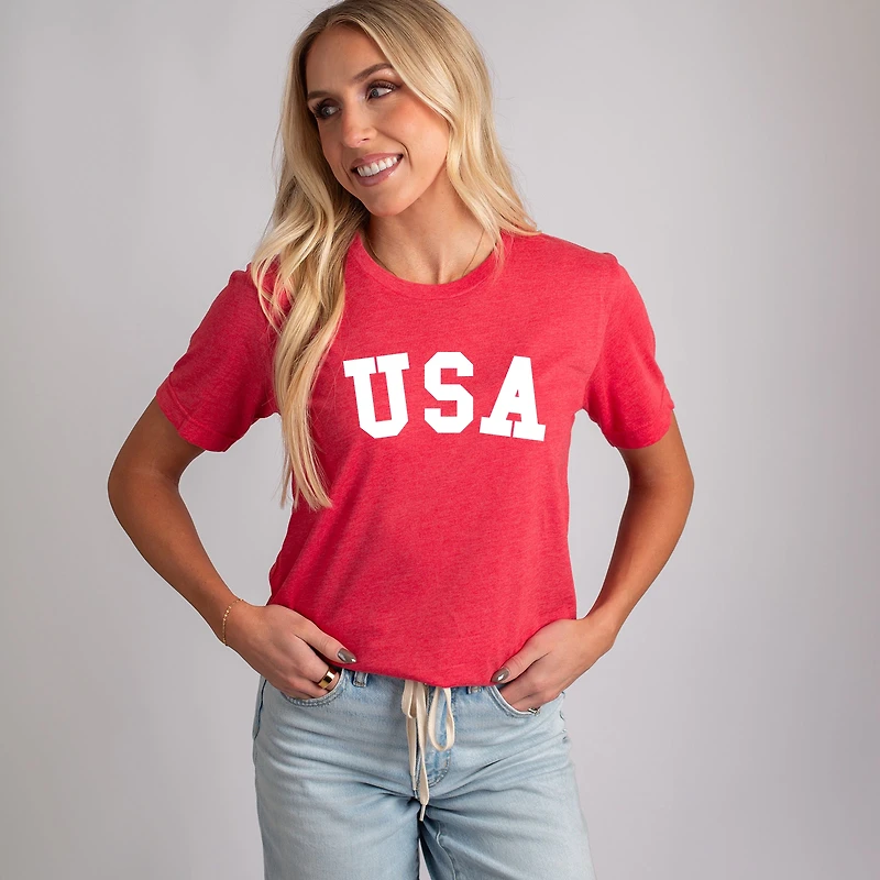 Simply Sage Market - USA Bold Women's Short Sleeve Graphic T-Shirt