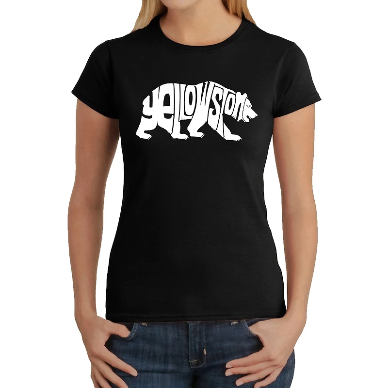 LA Pop Art Women's Word T-Shirt - Yellowstone Bear