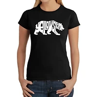LA Pop Art Women's Word T-Shirt - Yellowstone Bear