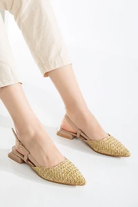 Prologue Shoes Womens Riley Woven Slingback Flats
