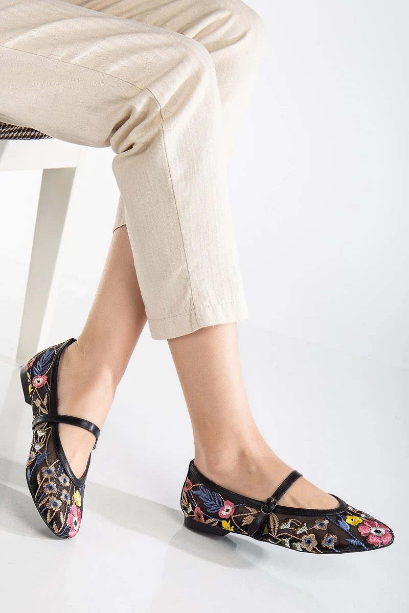 Prologue Shoes Womens Fauna Mesh Mary Jane Flats