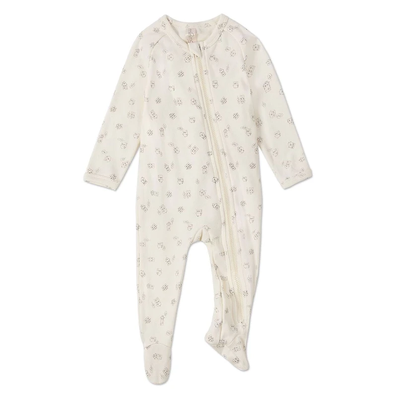 MeMoi Baby and Toddler "Love is Home" Cotton Blend Zippered Footie
