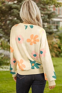 Threaded Pear Women's Abigail Terry Flower Print Sweatshirt
