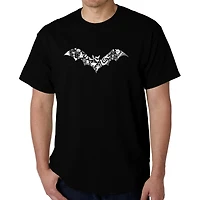 LA Pop Art Men's Word T-Shirt - Bat Pics, Short Sleeve