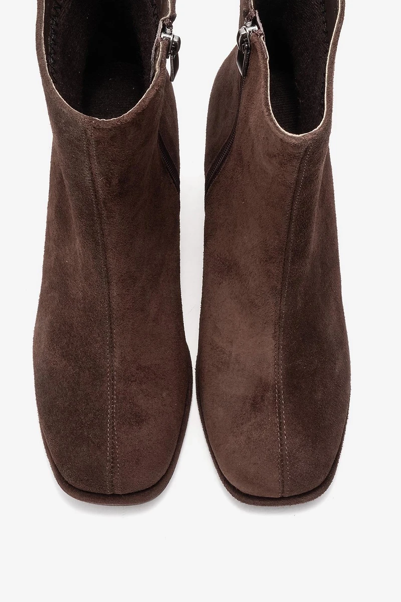 Forever & Always Womens Napoli Leather Block Heel Boot