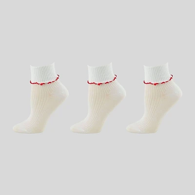 Wear Sierra Girl's Turn Cuff Lettuce Edge Socks