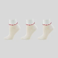 Wear Sierra Girl's Turn Cuff Lettuce Edge Socks