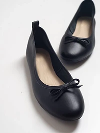 Forever & Always Womens Florence Leather Ballerina Flats