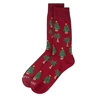MeMoi Men's Tree Paradise Holiday Crew Socks