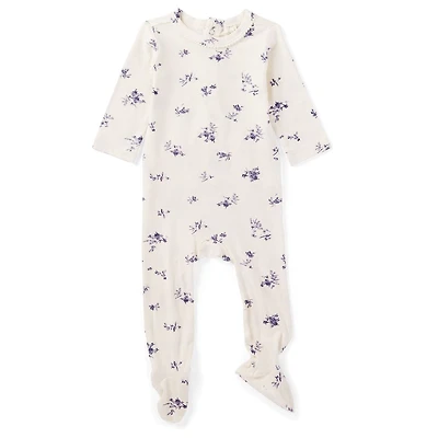 MeMoi Baby and Toddler Girls Floral Toile Rayon from Bamboo Blend Footie