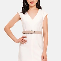 AGP PARIS Beige Star Motif Women's Belt