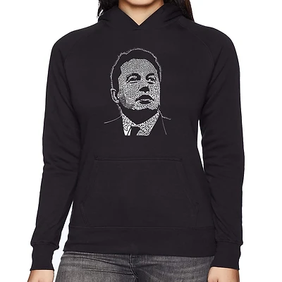 LA Pop Art Elon Musk - Women's Word Hooded Sweatshirt