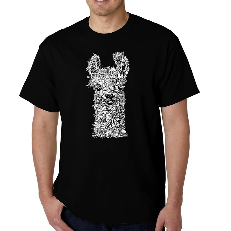 LA Pop Art Men's Word T-Shirt - Llama