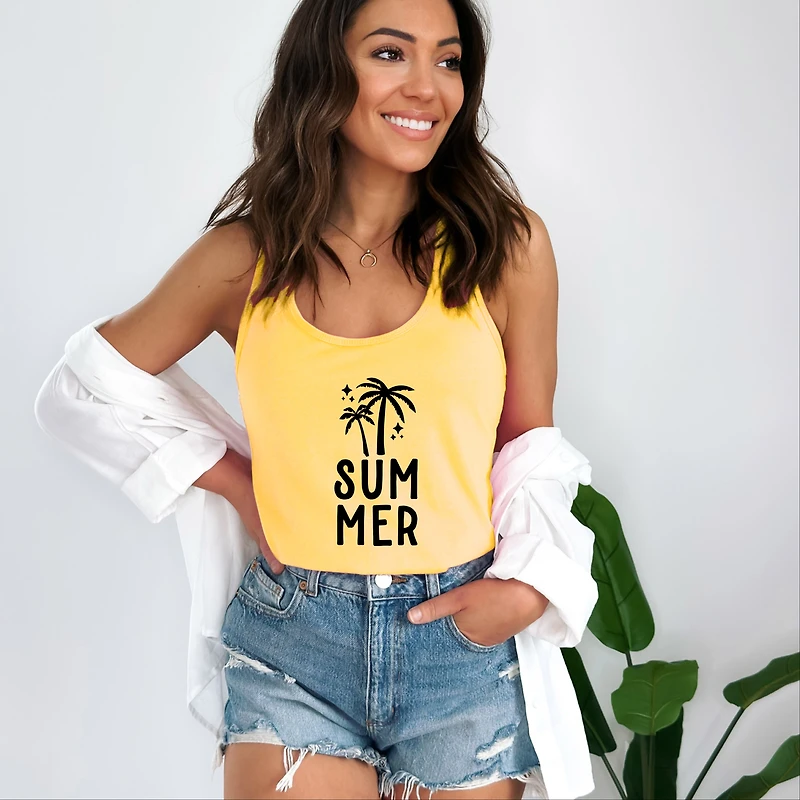 Simply Sage Market - Summer Palm Women's Graphic Racerback Tank Top