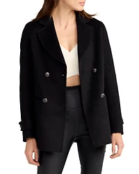 Belle & Bloom Womens Forget You Wool Blend Military Peacoat
