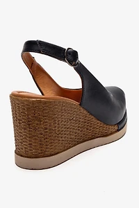 Forever & Always Womens Helina Leather Wedge Sandals