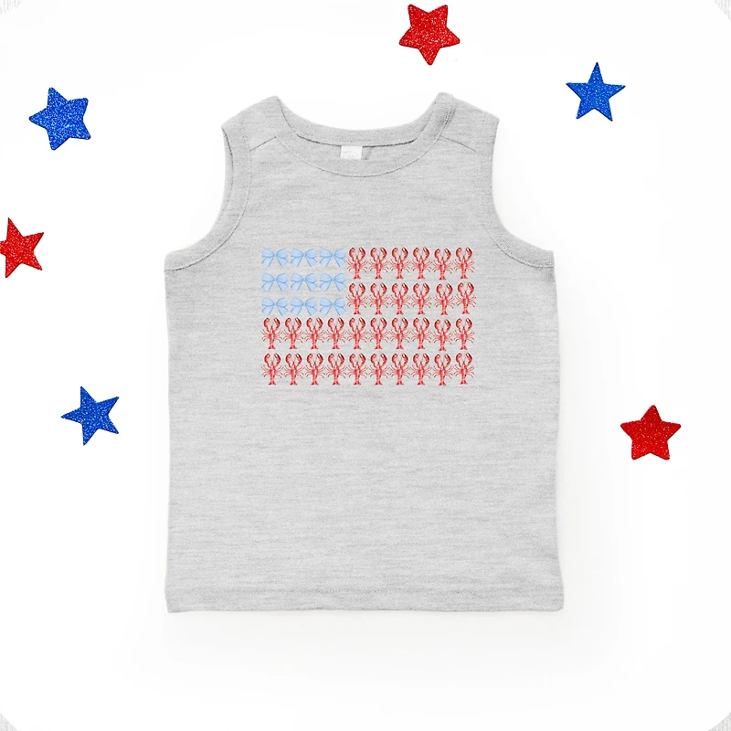 The Juniper Shop - Toddler Graphic Tank Lobster American Flag Coquette