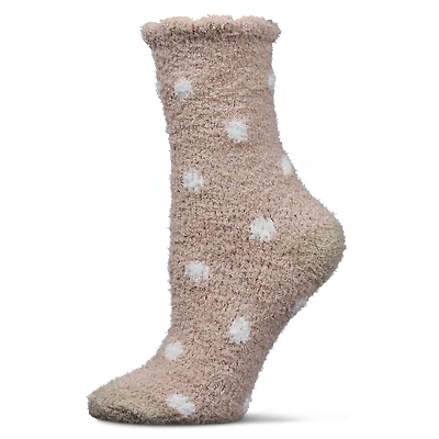 MeMoi Women's Polka Dot Marshmallow Cozy Crew Socks