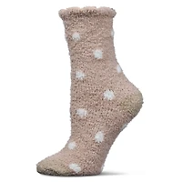 MeMoi Women's Polka Dot Marshmallow Cozy Crew Socks
