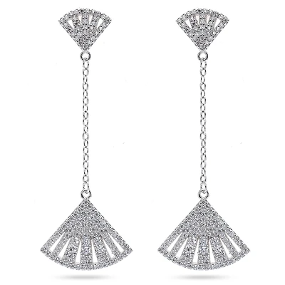 AGP PARIS Womens Silver Colored Seashore Long Drop Earrings